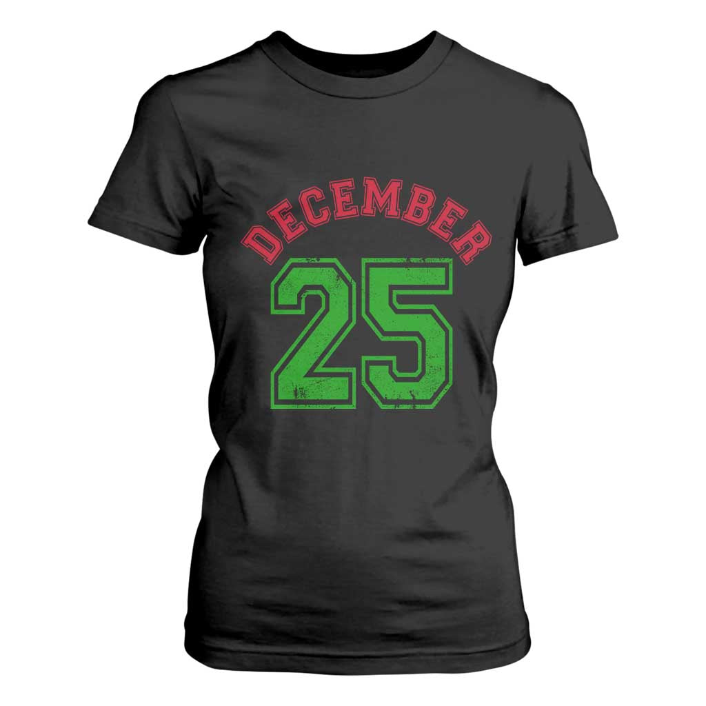 December 25 Christmas Sport Jersey Number Xmas T Shirt For Women TS11 Black Print Your Wear