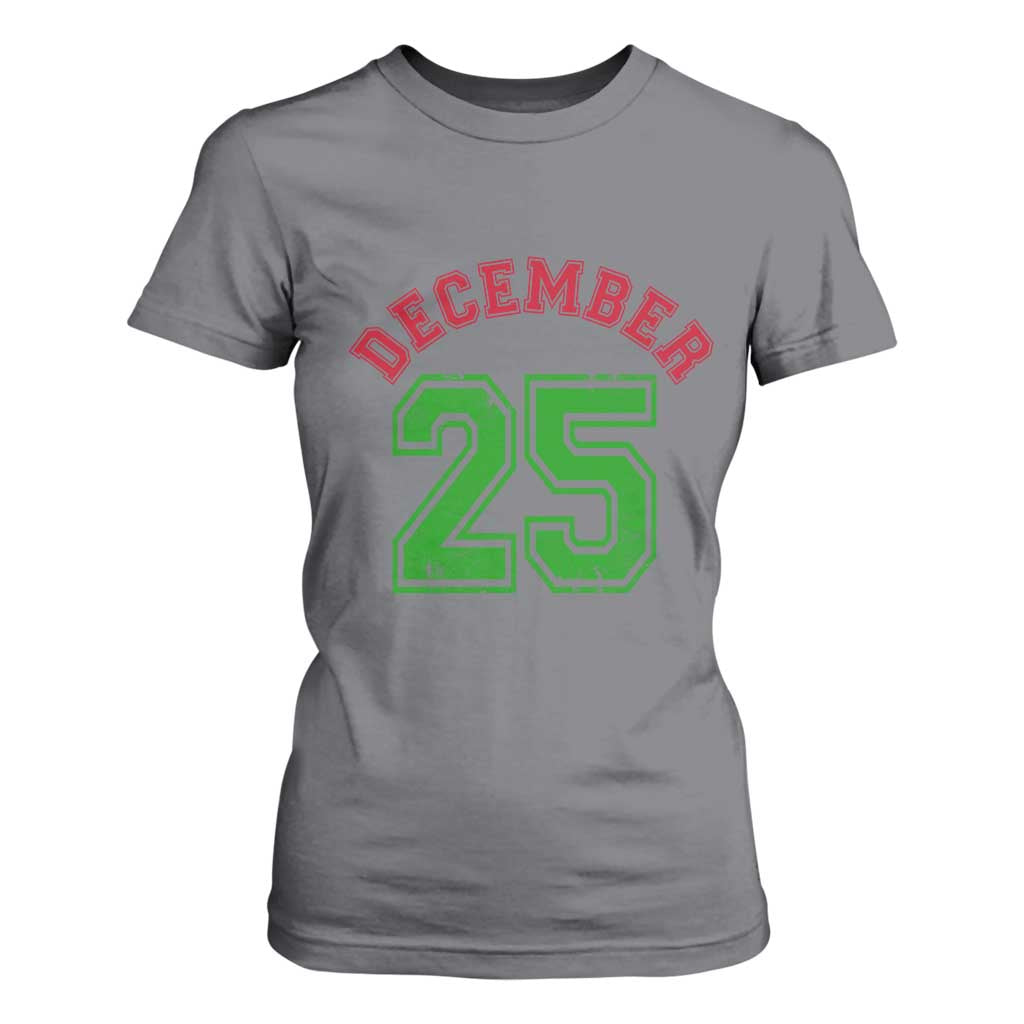 December 25 Christmas Sport Jersey Number Xmas T Shirt For Women TS11 Charcoal Print Your Wear