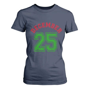 December 25 Christmas Sport Jersey Number Xmas T Shirt For Women TS11 Navy Print Your Wear