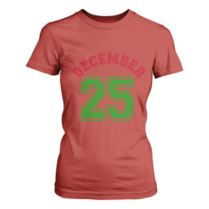December 25 Christmas Sport Jersey Number Xmas T Shirt For Women TS11 Red Print Your Wear