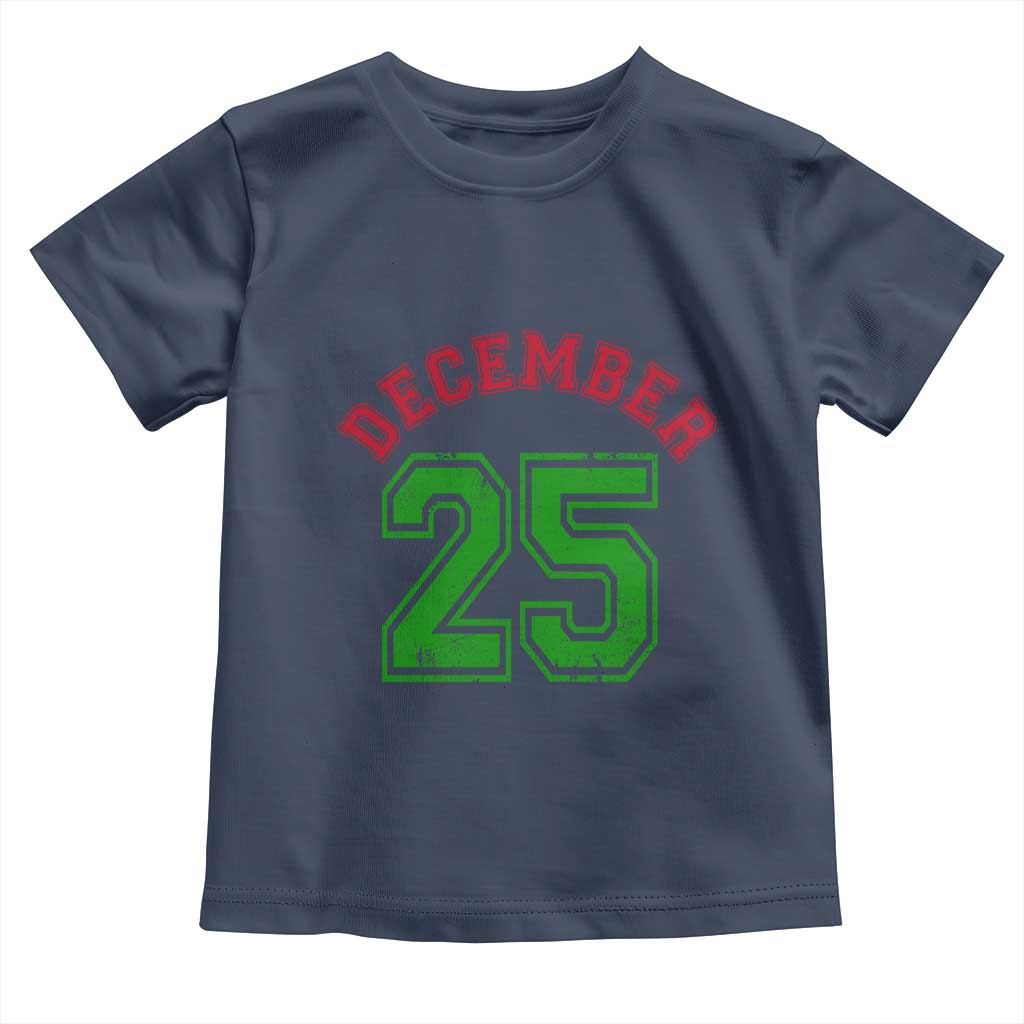 December 25 Christmas Sport Jersey Number Xmas Toddler T Shirt TS11 Navy Print Your Wear