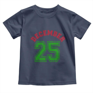 December 25 Christmas Sport Jersey Number Xmas Toddler T Shirt TS11 Navy Print Your Wear