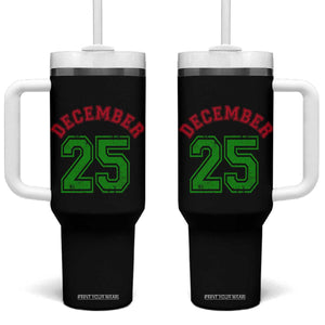 December 25 Christmas Sport Jersey Number Xmas Tumbler With Handle TS11 One Size: 40 oz Black Print Your Wear