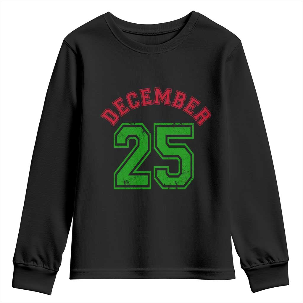 December 25 Christmas Sport Jersey Number Xmas Youth Sweatshirt TS11 Black Print Your Wear