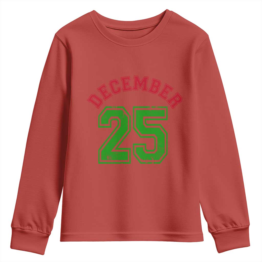 December 25 Christmas Sport Jersey Number Xmas Youth Sweatshirt TS11 Red Print Your Wear