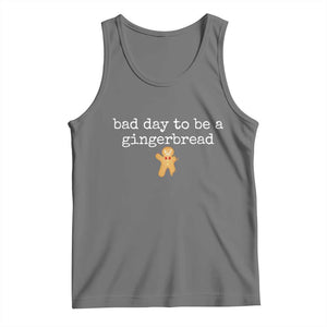 Funny Bad Day To Be A Gingerbread Christmas Tank Top Xmas Cookie Lover TS11 Black Heather Print Your Wear