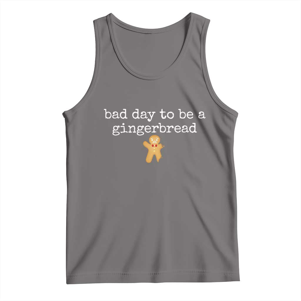 Funny Bad Day To Be A Gingerbread Christmas Tank Top Xmas Cookie Lover TS11 Deep Heather Print Your Wear