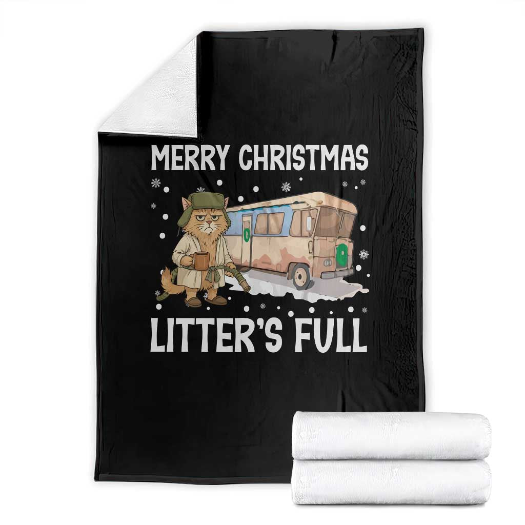 Funny Merry Christmas Litter's Full Cat Parody Throw Blanket Xmas Movie TS11 Black Print Your Wear