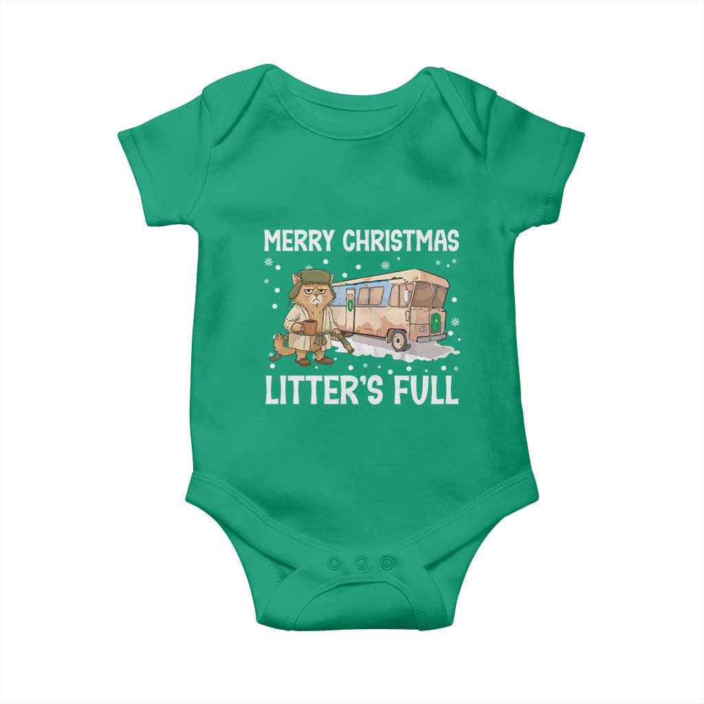 Funny Merry Christmas Litter's Full Cat Parody Baby Onesie Xmas Movie TS11 Irish Green Print Your Wear