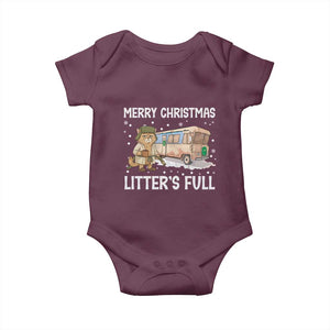 Funny Merry Christmas Litter's Full Cat Parody Baby Onesie Xmas Movie TS11 Maroon Print Your Wear