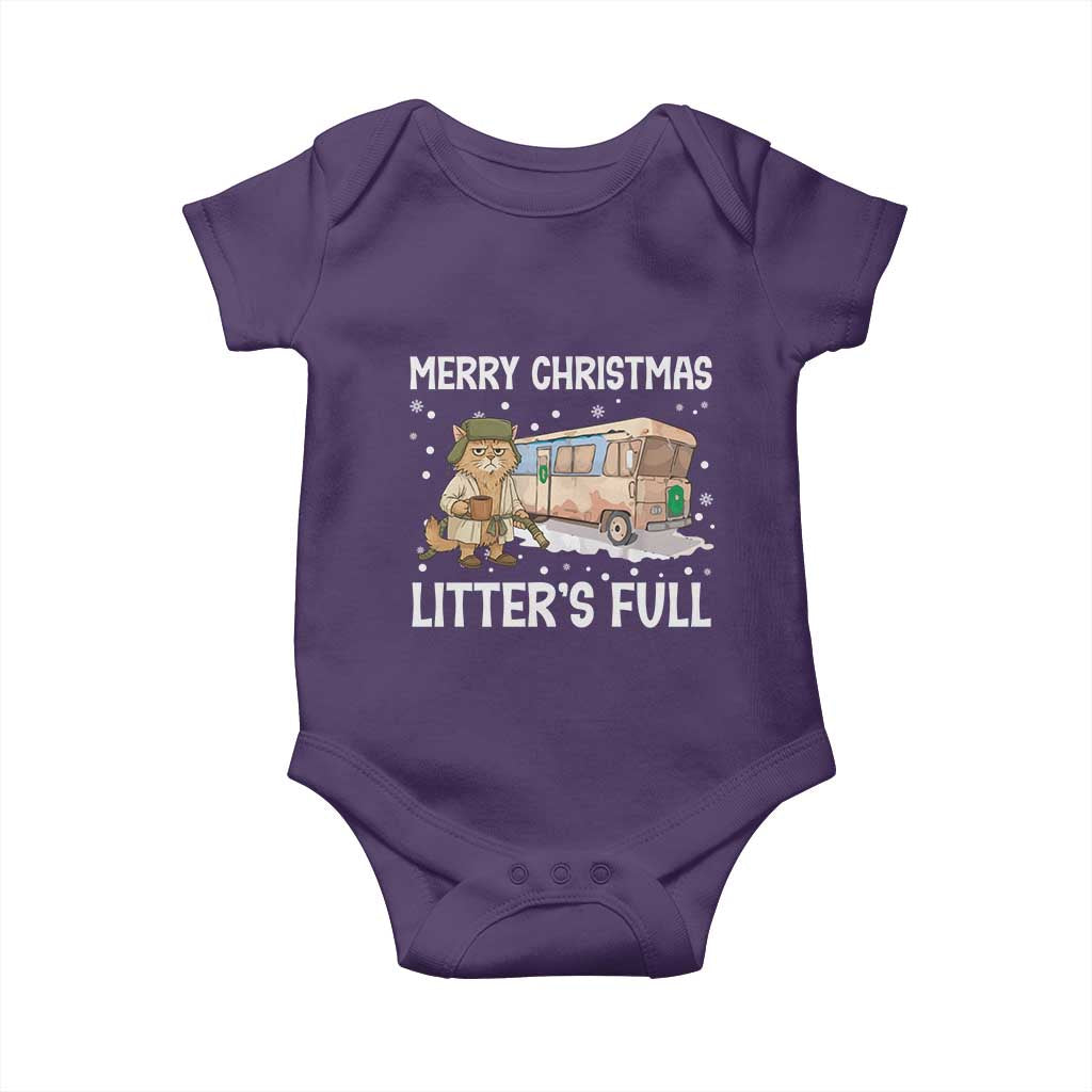 Funny Merry Christmas Litter's Full Cat Parody Baby Onesie Xmas Movie TS11 Purple Print Your Wear