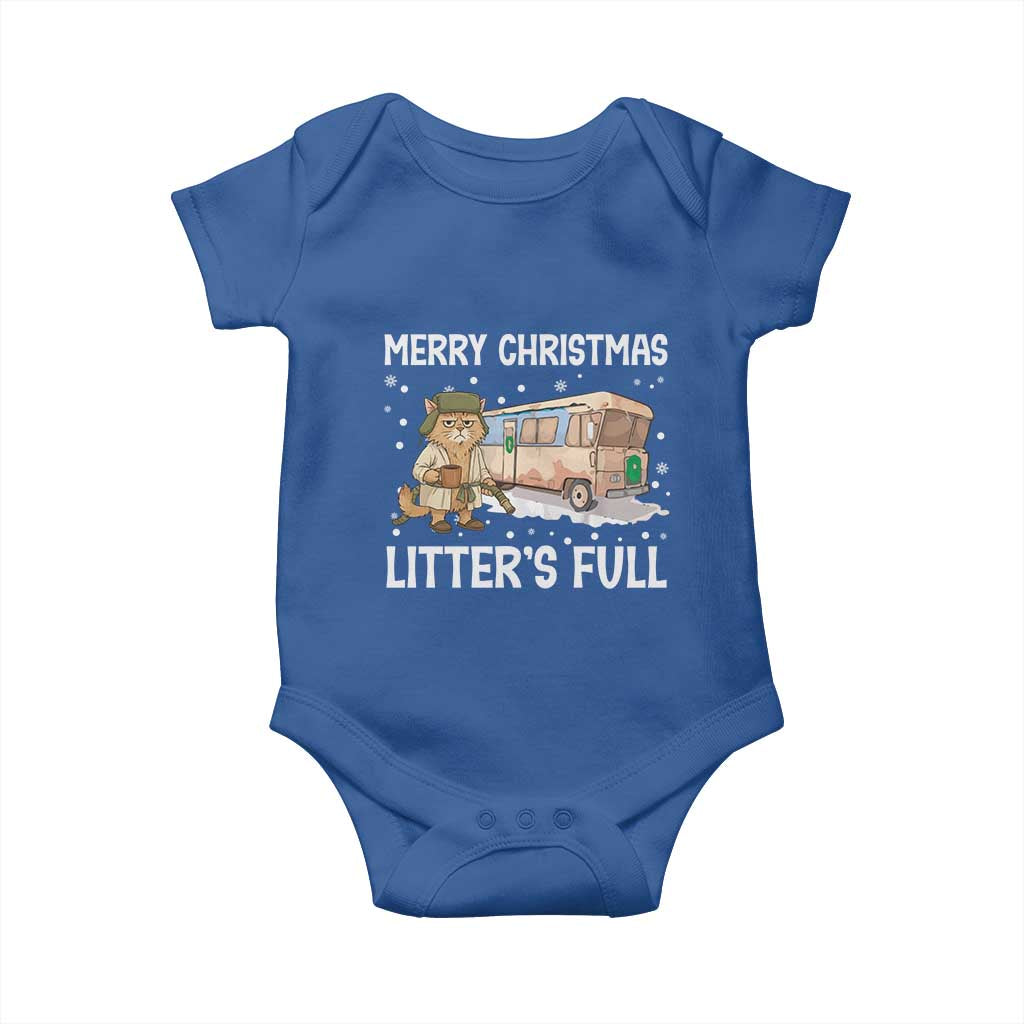 Funny Merry Christmas Litter's Full Cat Parody Baby Onesie Xmas Movie TS11 Royal Blue Print Your Wear