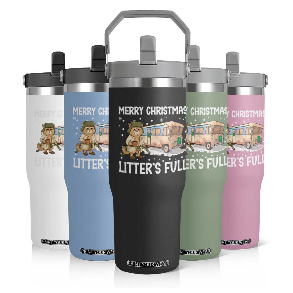Funny Merry Christmas Litter's Full Cat Parody Flip Straw Tumbler Xmas Movie TS11 Print Your Wear