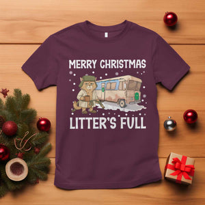 Funny Merry Christmas Litter's Full Cat Parody T Shirt Xmas Movie TS11 Maroon Print Your Wear
