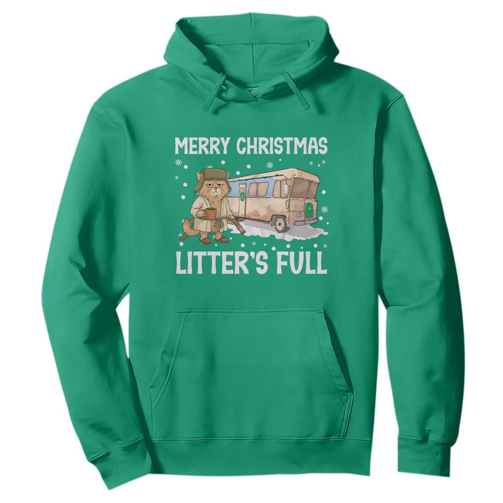 Funny Merry Christmas Litter's Full Cat Parody Hoodie Xmas Movie TS11 Irish Green Print Your Wear