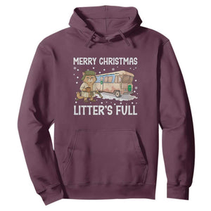 Funny Merry Christmas Litter's Full Cat Parody Hoodie Xmas Movie TS11 Maroon Print Your Wear