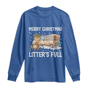 Funny Merry Christmas Litter's Full Cat Parody Long Sleeve Shirt Xmas Movie TS11 Royal Blue Print Your Wear