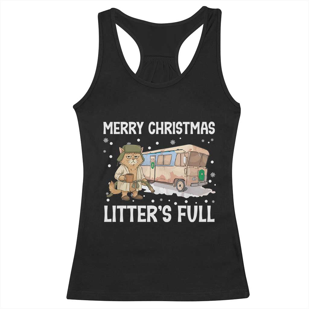 Funny Merry Christmas Litter's Full Cat Parody Racerback Tank Top Xmas Movie TS11 Black Print Your Wear