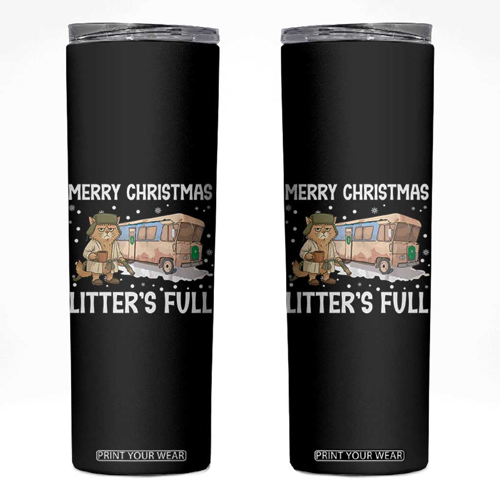 Funny Merry Christmas Litter's Full Cat Parody Skinny Tumbler Xmas Movie TS11 Black Print Your Wear