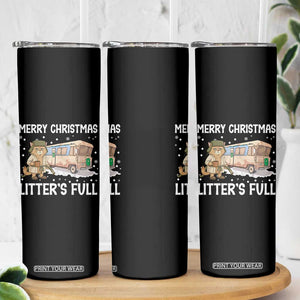 Funny Merry Christmas Litter's Full Cat Parody Skinny Tumbler Xmas Movie TS11 Print Your Wear