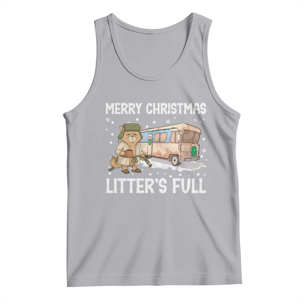 Funny Merry Christmas Litter's Full Cat Parody Tank Top Xmas Movie TS11 Athletic Heather Print Your Wear