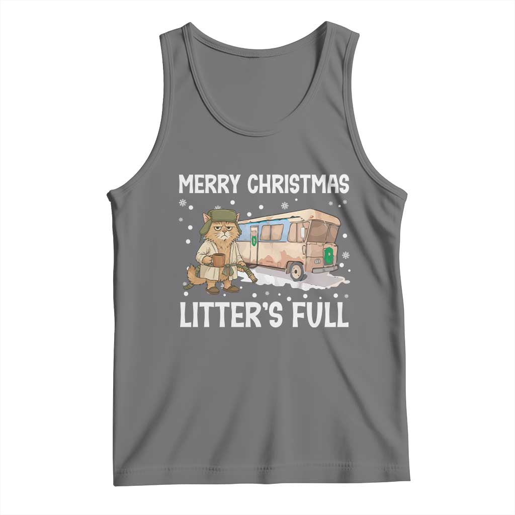 Funny Merry Christmas Litter's Full Cat Parody Tank Top Xmas Movie TS11 Black Heather Print Your Wear
