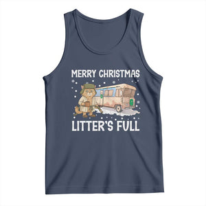 Funny Merry Christmas Litter's Full Cat Parody Tank Top Xmas Movie TS11 Navy Print Your Wear
