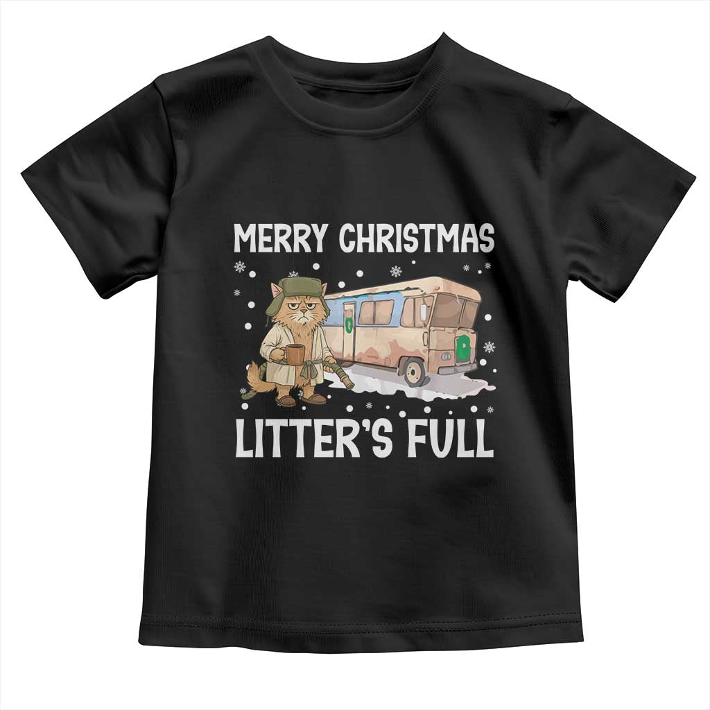 Funny Merry Christmas Litter's Full Cat Parody Toddler T Shirt Xmas Movie TS11 Black Print Your Wear