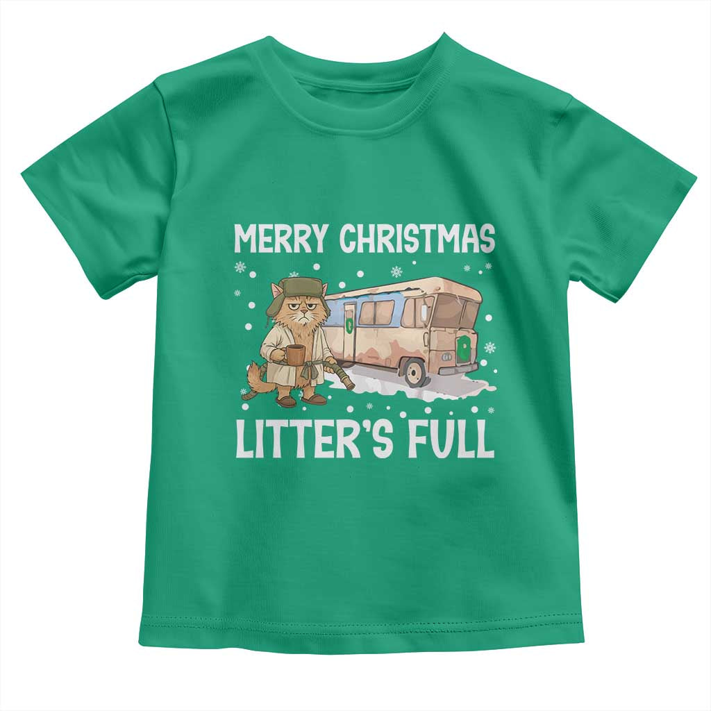 Funny Merry Christmas Litter's Full Cat Parody Toddler T Shirt Xmas Movie TS11 Irish Green Print Your Wear