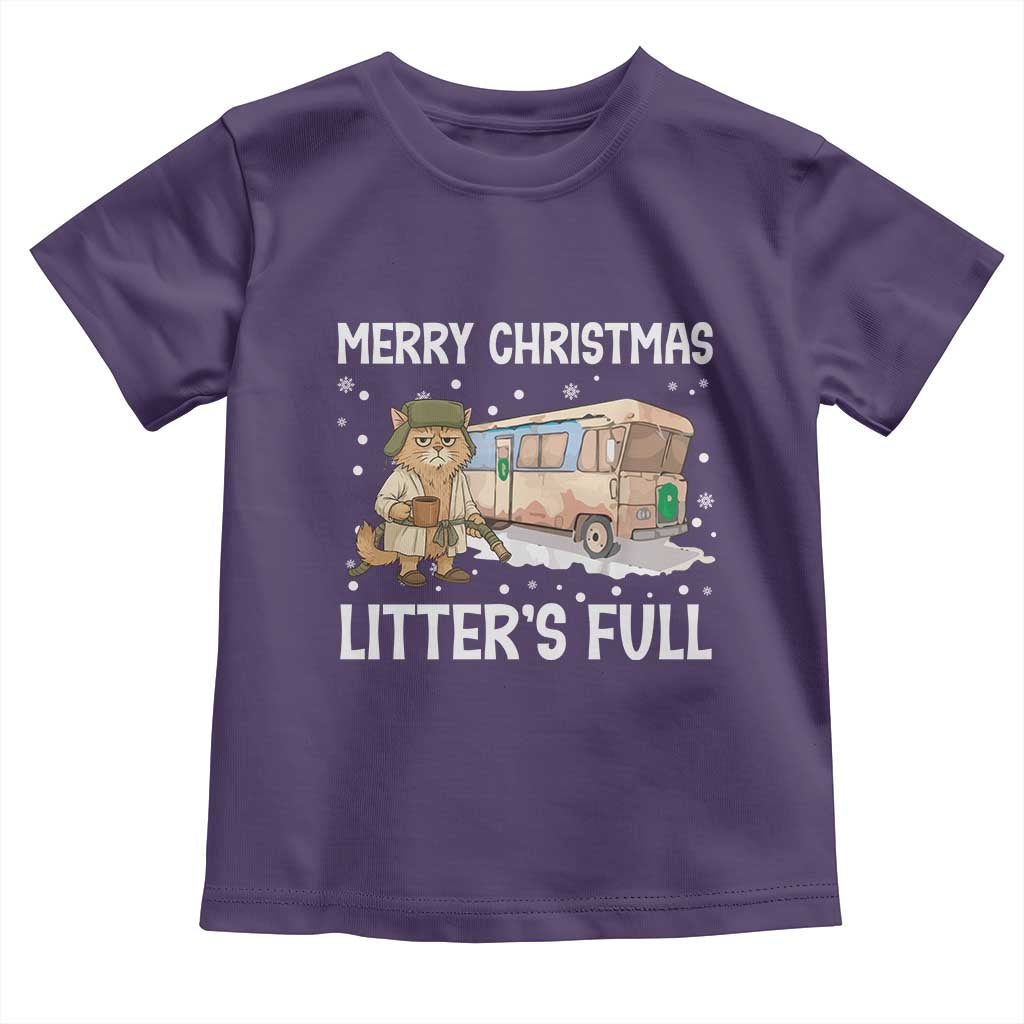 Funny Merry Christmas Litter's Full Cat Parody Toddler T Shirt Xmas Movie TS11 Purple Print Your Wear