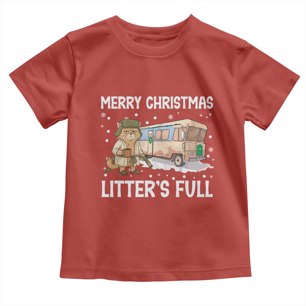 Funny Merry Christmas Litter's Full Cat Parody Toddler T Shirt Xmas Movie TS11 Red Print Your Wear