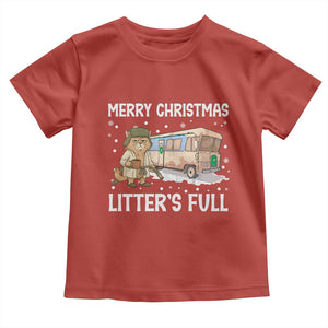 Funny Merry Christmas Litter's Full Cat Parody Toddler T Shirt Xmas Movie TS11 Red Print Your Wear