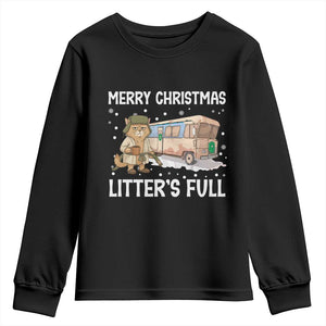 Funny Merry Christmas Litter's Full Cat Parody Youth Sweatshirt Xmas Movie TS11 Black Print Your Wear