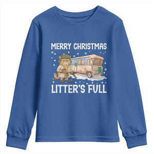 Funny Merry Christmas Litter's Full Cat Parody Youth Sweatshirt Xmas Movie TS11 Royal Blue Print Your Wear