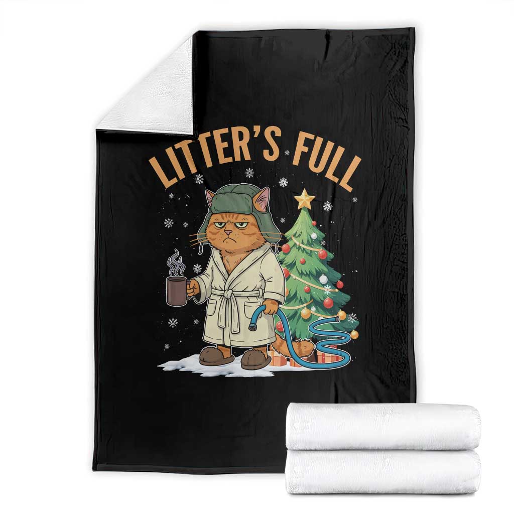 Funny Christmas Vacation Movie Litter's Full Cat Throw Blanket Xmas Tree TS11 Black Print Your Wear