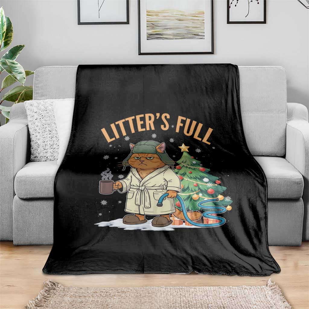 Funny Christmas Vacation Movie Litter's Full Cat Throw Blanket Xmas Tree TS11 Print Your Wear
