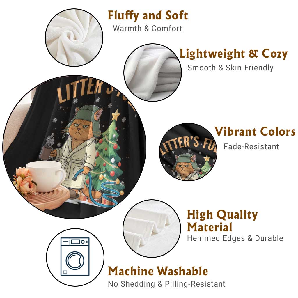Funny Christmas Vacation Movie Litter's Full Cat Throw Blanket Xmas Tree TS11 Print Your Wear