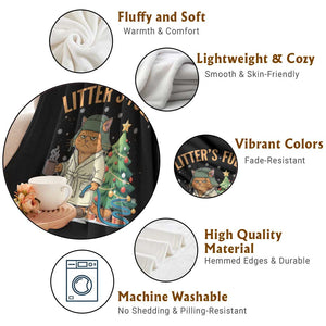 Funny Christmas Vacation Movie Litter's Full Cat Throw Blanket Xmas Tree TS11 Print Your Wear