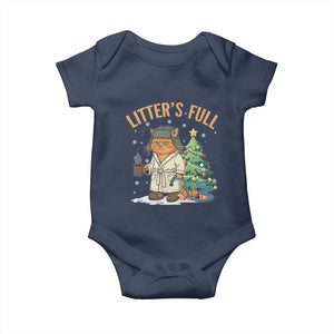 Funny Christmas Vacation Movie Litter's Full Cat Baby Onesie Xmas Tree TS11 Navy Print Your Wear