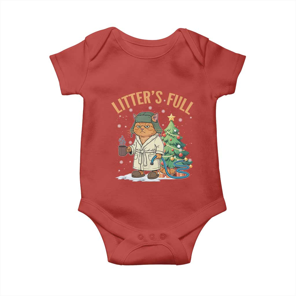 Funny Christmas Vacation Movie Litter's Full Cat Baby Onesie Xmas Tree TS11 Red Print Your Wear