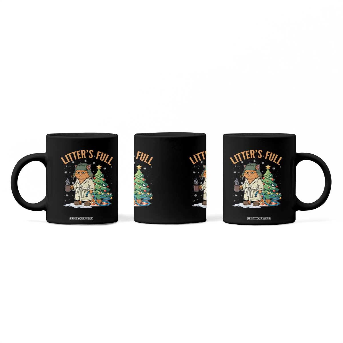 Funny Christmas Vacation Movie Litter's Full Cat Coffee Mug Xmas Tree TS11 Print Your Wear