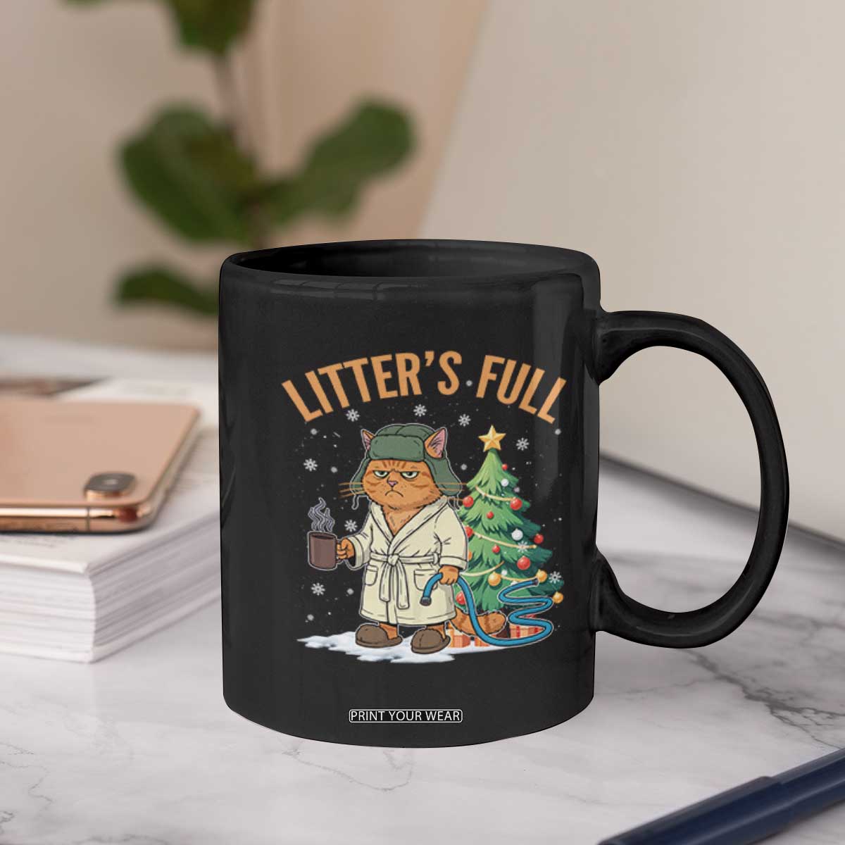 Funny Christmas Vacation Movie Litter's Full Cat Coffee Mug Xmas Tree TS11 Print Your Wear