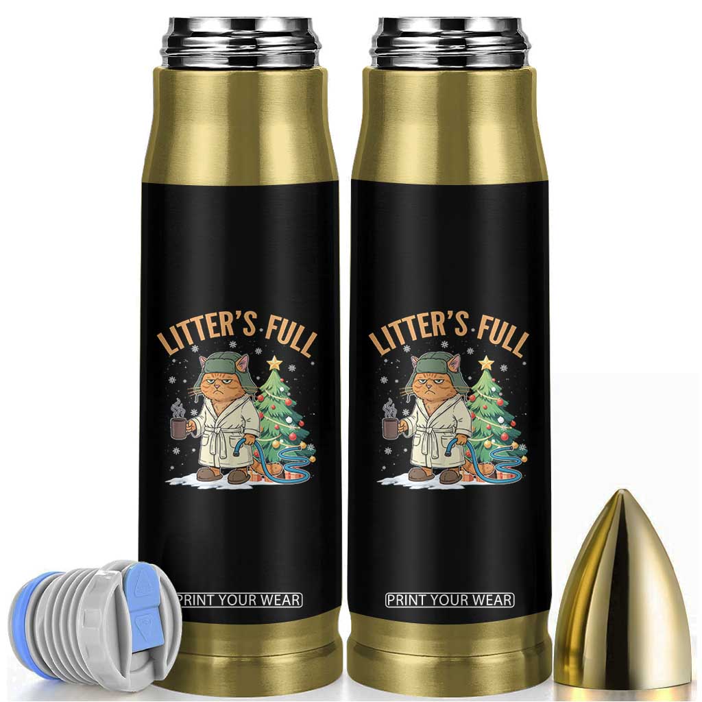 Funny Christmas Vacation Movie Litter's Full Cat Bullet Tumbler Xmas Tree TS11 Black Print Your Wear