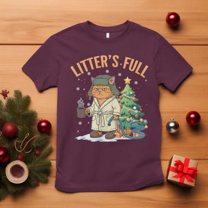 Funny Christmas Vacation Movie Litter's Full Cat T Shirt Xmas Tree TS11 Maroon Print Your Wear