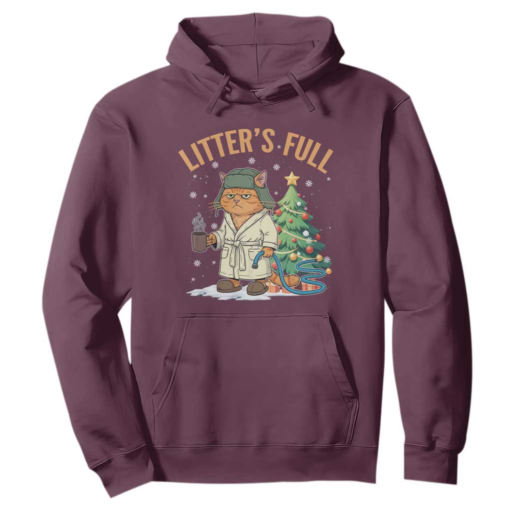 Funny Christmas Vacation Movie Litter's Full Cat Hoodie Xmas Tree TS11 Maroon Print Your Wear
