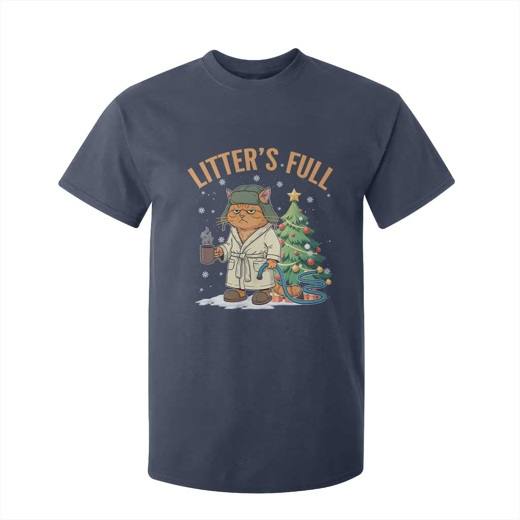 Funny Christmas Vacation Movie Litter's Full Cat T Shirt For Kid Xmas Tree TS11 Navy Print Your Wear