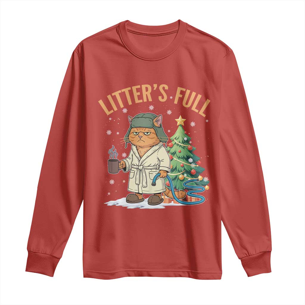 Funny Christmas Vacation Movie Litter's Full Cat Long Sleeve Shirt Xmas Tree TS11 Red Print Your Wear
