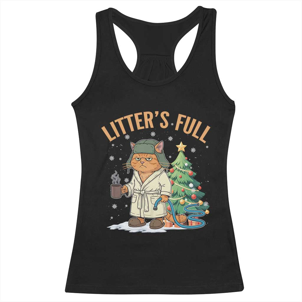 Funny Christmas Vacation Movie Litter's Full Cat Racerback Tank Top Xmas Tree TS11 Black Print Your Wear