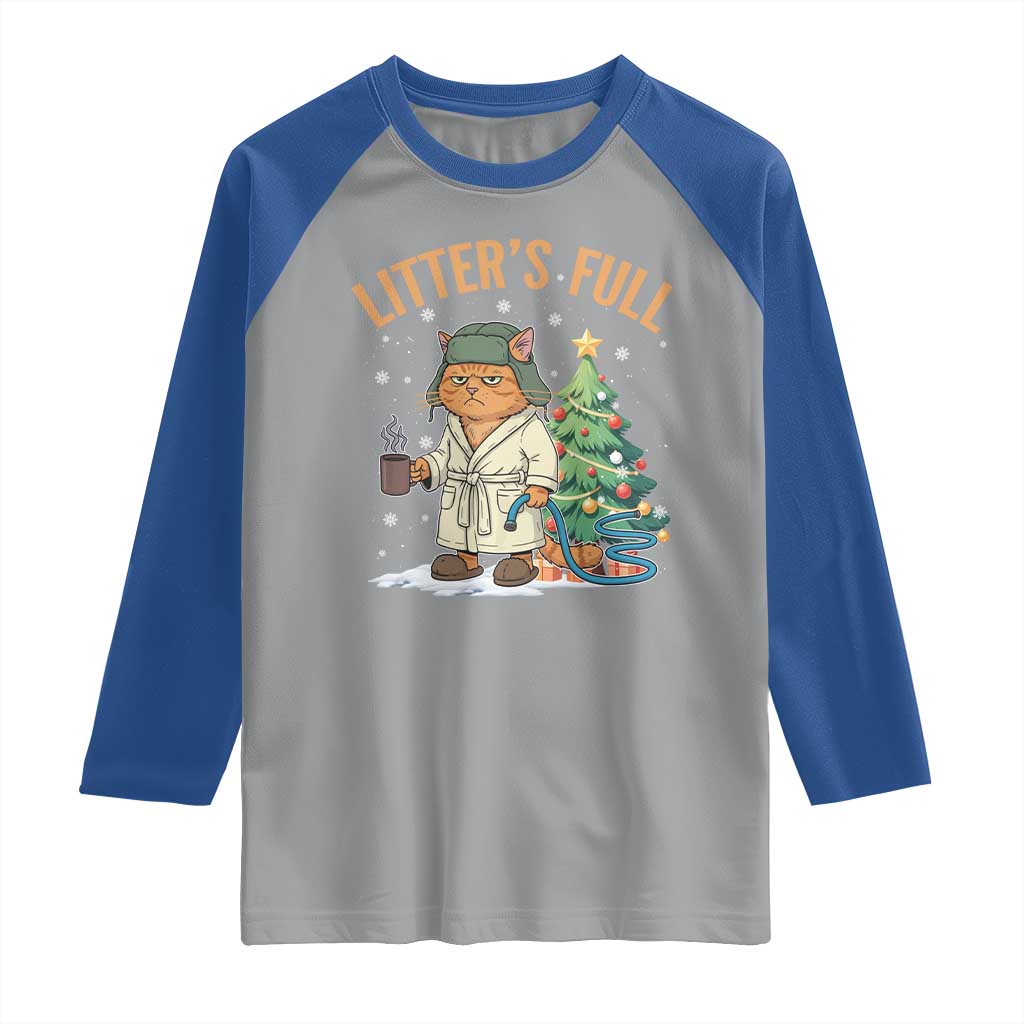 Funny Christmas Vacation Movie Litter's Full Cat Raglan Shirt Xmas Tree TS11 Sport Gray Royal Print Your Wear