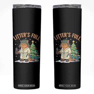 Funny Christmas Vacation Movie Litter's Full Cat Skinny Tumbler Xmas Tree TS11 Black Print Your Wear